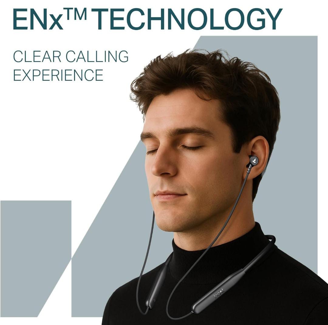 BoAt Rockerz 113 (2025 Launch), 40 Hrs Playback etc.Dual Pair, Fast Charge, Enx Tech, Low Latency, Magnetic Buds, Bluetooth Neckband, Wireless with Mic in Ear Earphones (Active Black) - ᴘᴜɴᴊᴀʙ ꜰᴜꜱɪᴏɴ