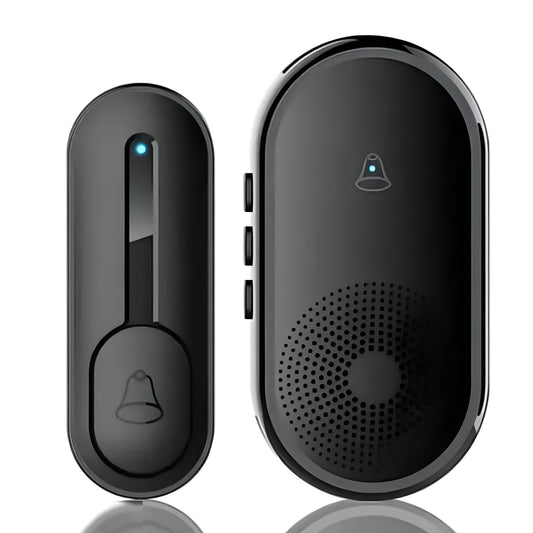 PUNJAB FUSION CHOICE Wireless Doorbell, IP55 Waterproof Mini Door Bells Wall Plug-in Cordless Ring doorbell -1000ft Range, 55 Chimes, 5 Levels Volume, LED Indicator, Battery Operated Door Chime Kit Easy Install, (Black) (BEST PRODUCT ✨) - ᴘᴜɴᴊᴀʙ ꜰᴜꜱɪᴏɴ