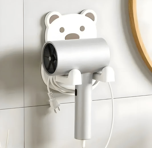 Dryer Holder Wall Mounted Self Adhesive Wall Mount Drill Free Hair Dryer Rack Adhesive (Pack Of 1, Multicolor)