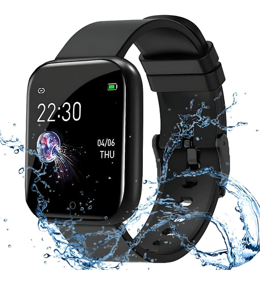 MARVIK Smart Watch for Kids, Men, Boys, Girls, and Women, D20 Plus 2025, Latest for Android and iOS Phones, IP68 Waterproof with Daily Activity Tracker, Heart Rate Sensor, Sleep Monitor Watch - Black (Black) (Pink)