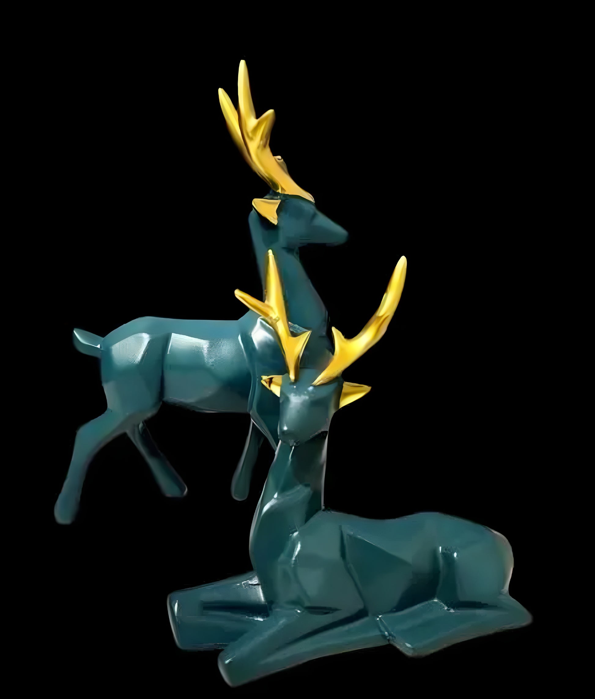 PUNJAB FUSION polyresin Decorative Deer Showpiece Figurine for Home Garden Decor / Hiran Showpiece Statue Set of 2 - ᴘᴜɴᴊᴀʙ ꜰᴜꜱɪᴏɴ