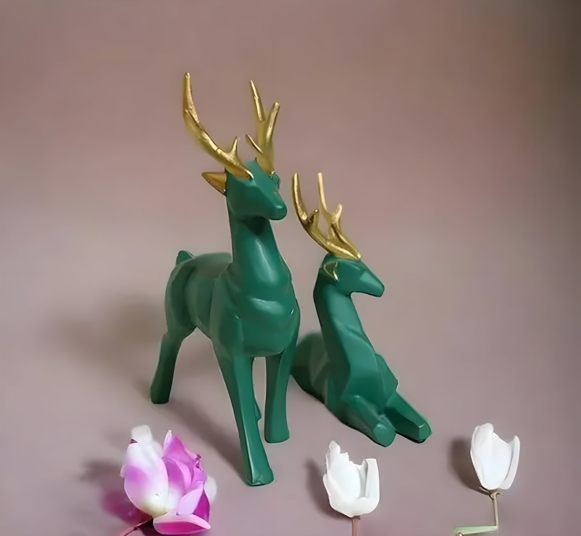 PUNJAB FUSION polyresin Decorative Deer Showpiece Figurine for Home Garden Decor / Hiran Showpiece Statue Set of 2 - ᴘᴜɴᴊᴀʙ ꜰᴜꜱɪᴏɴ