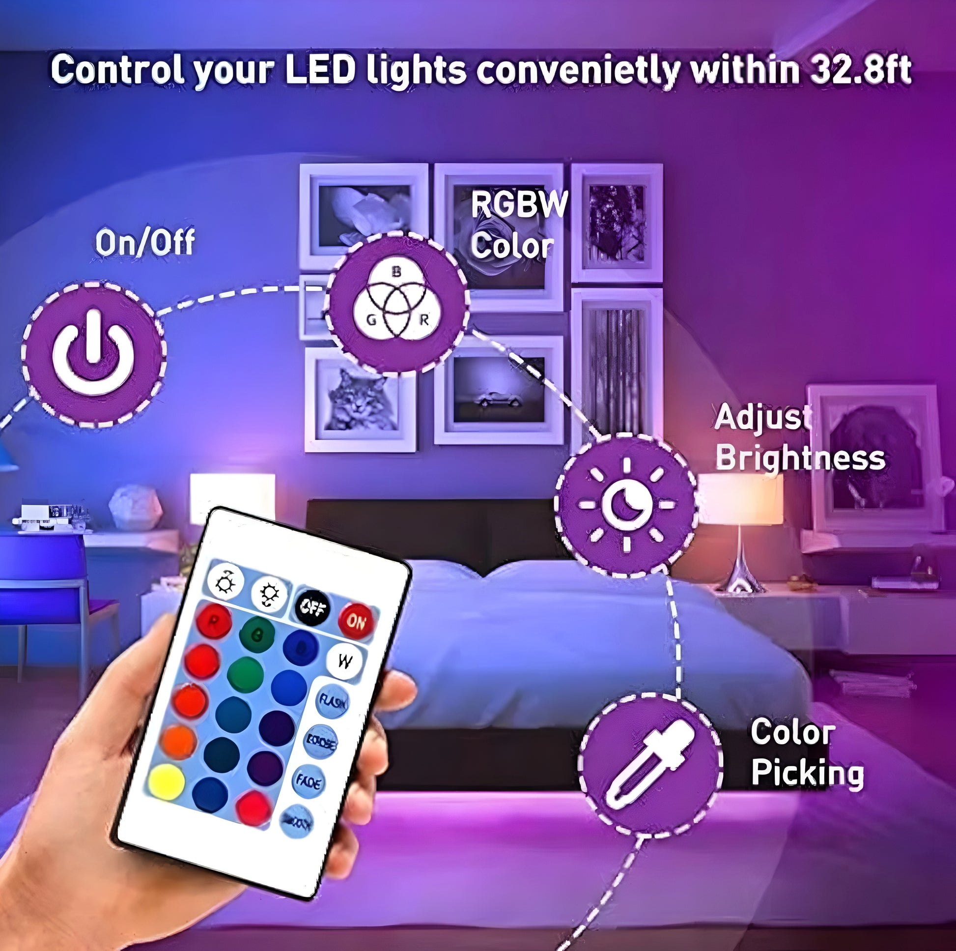 3 Meters Remote Control Multicolor Led Strip Light for Christmas Festival, Diwali, Home, Office, PC, Decoration, Television - ᴘᴜɴᴊᴀʙ ꜰᴜꜱɪᴏɴ
