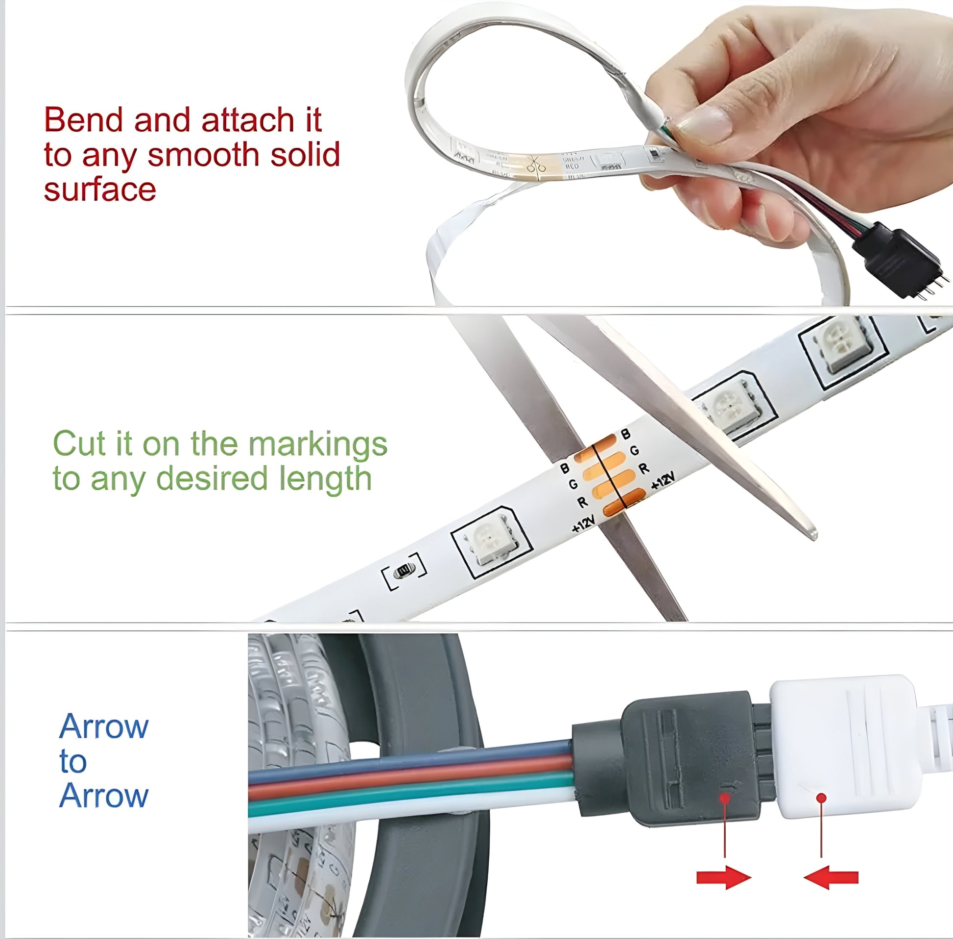 3 Meters Remote Control Multicolor Led Strip Light for Christmas Festival, Diwali, Home, Office, PC, Decoration, Television - ᴘᴜɴᴊᴀʙ ꜰᴜꜱɪᴏɴ