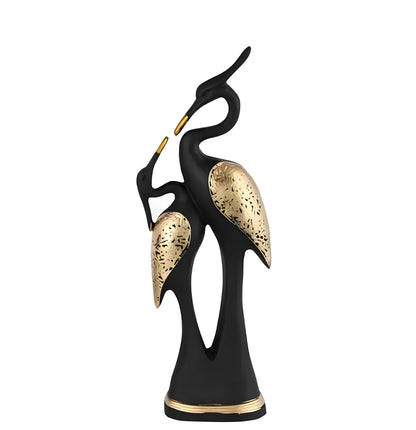 PUNJAB FUSION Polyresin Pair of Kissing Swan Duck Love Birds Home Decor Showpiece (12x14x38 cm Black) - ᴘᴜɴᴊᴀʙ ꜰᴜꜱɪᴏɴ