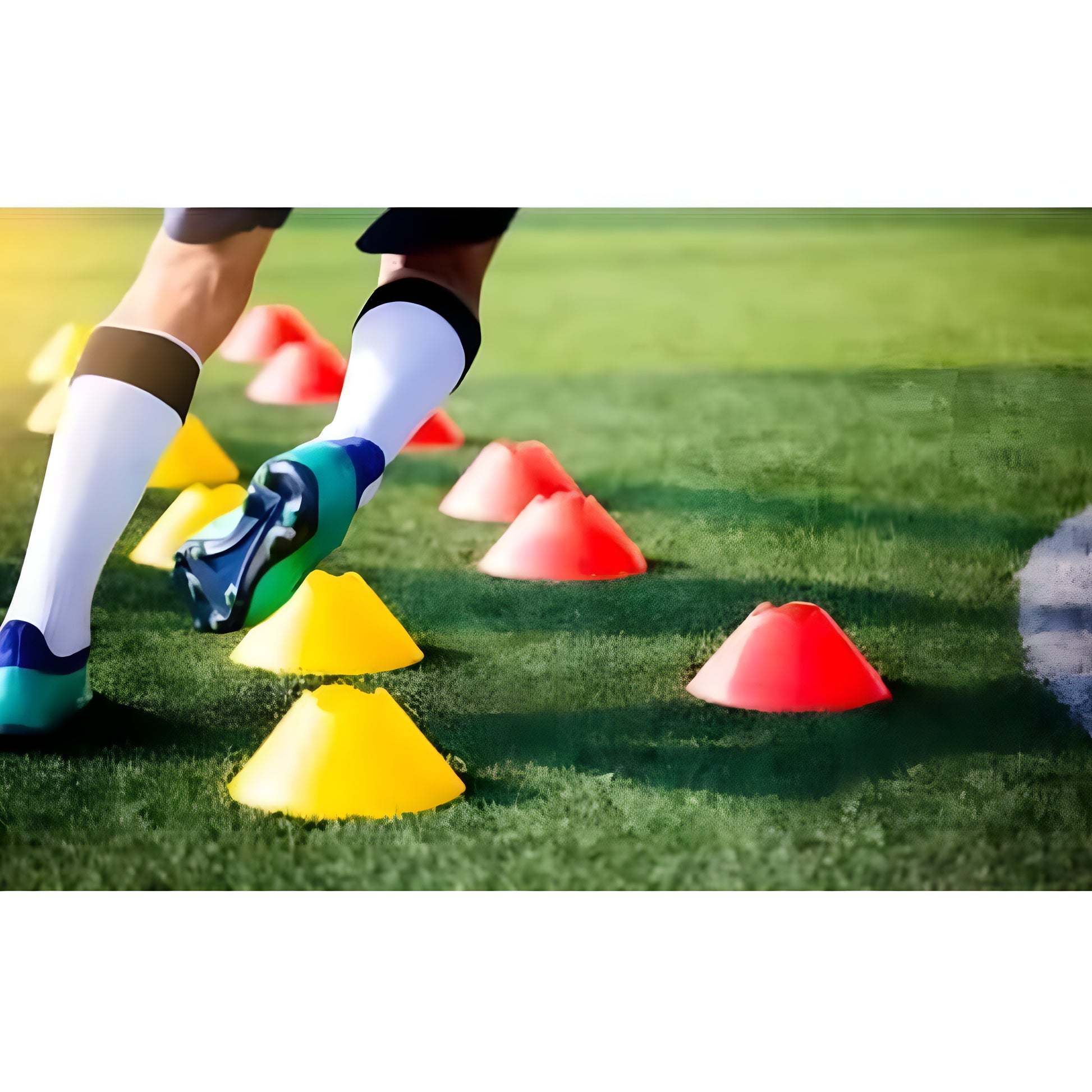 CF SPORTS PVC Agility Cone Combo (6 Inch Pack 6) 10 Space Markers& Ladder Agility, 4 Meter Ladder Combos Skipping rope with Wrist band (Multicolour, 6 Inch) - ᴘᴜɴᴊᴀʙ ꜰᴜꜱɪᴏɴ