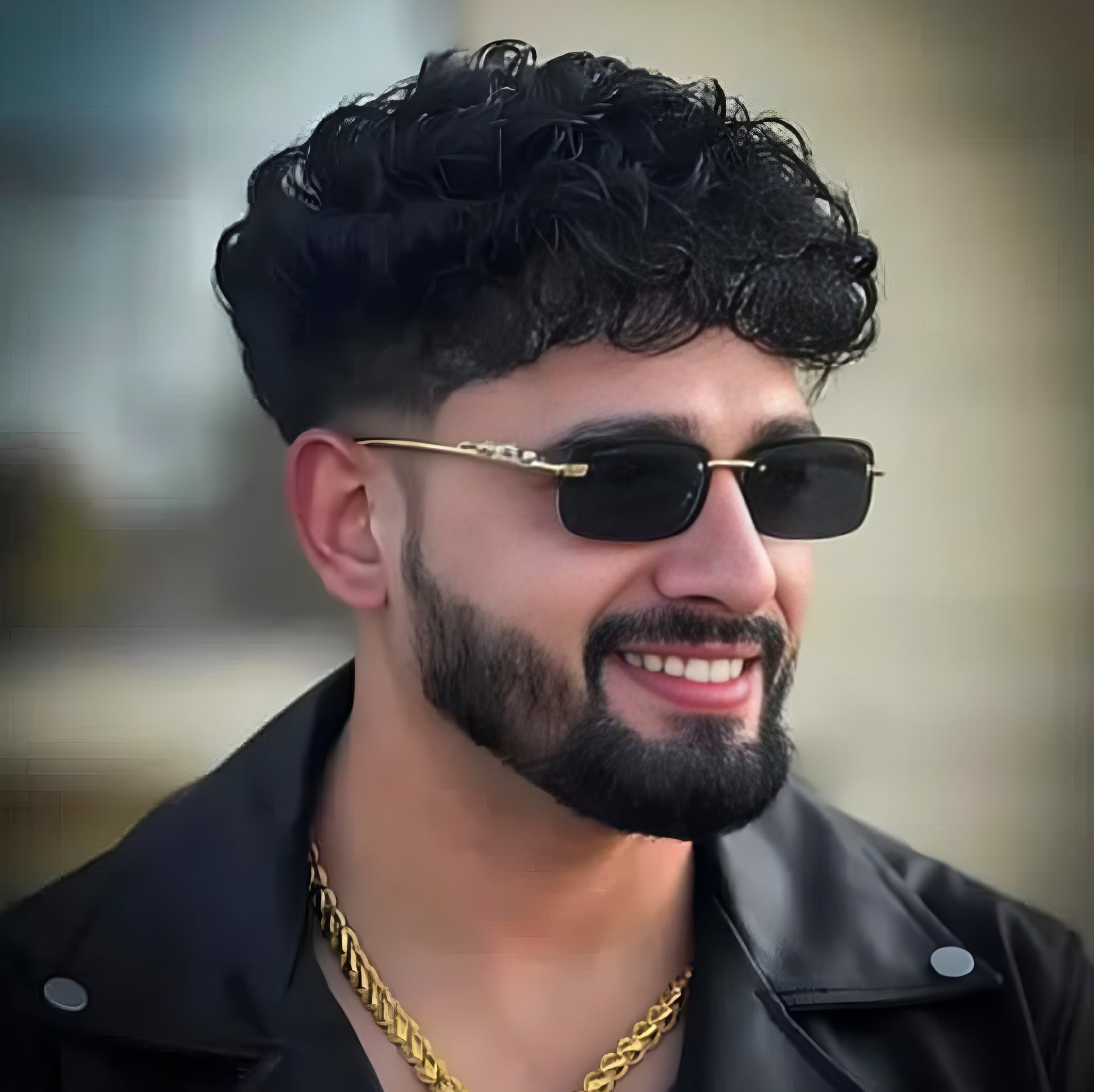 PUNJAB FUSION Mc Stan Rimless Men and Womens glasses | Retro Luxury Gold Metal Frameless Rectangle | Leopard Arms | - ᴘᴜɴᴊᴀʙ ꜰᴜꜱɪᴏɴ