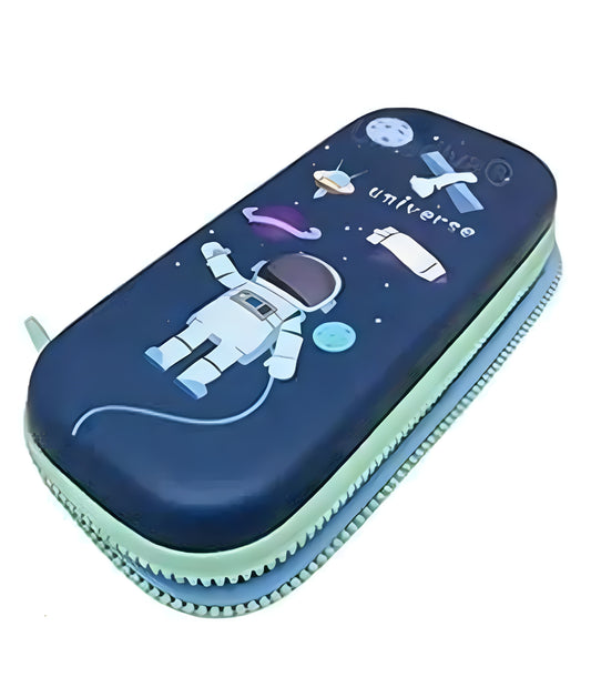 3D Cover Space Pencil Case Large Capacity Pencil Pouch Bag Cmpass School Pouch Organizer for Students Kids Premium Stylish Pen Holder Pouch, Stationery Box, (Pack of 1)