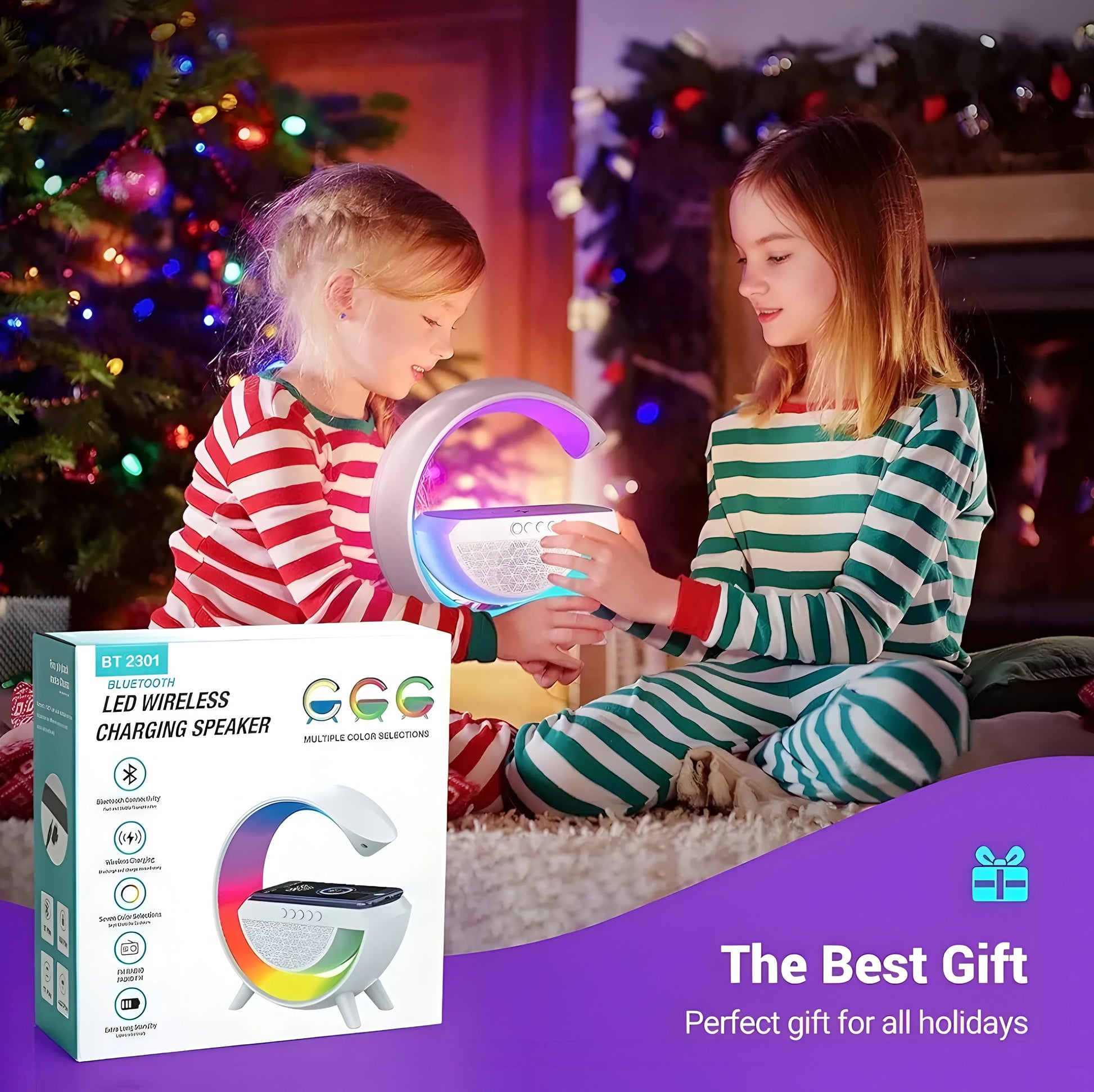 Fredysu G Shape Rechargeable Multifunctional Bluetooth Speaker With 15W Wireless Charger Cum Color Changing Desk Lamp Bedside Table Lamp Fm Radio With Aux & Wireless Charger-Plastic, Led - ᴘᴜɴᴊᴀʙ ꜰᴜꜱɪᴏɴ
