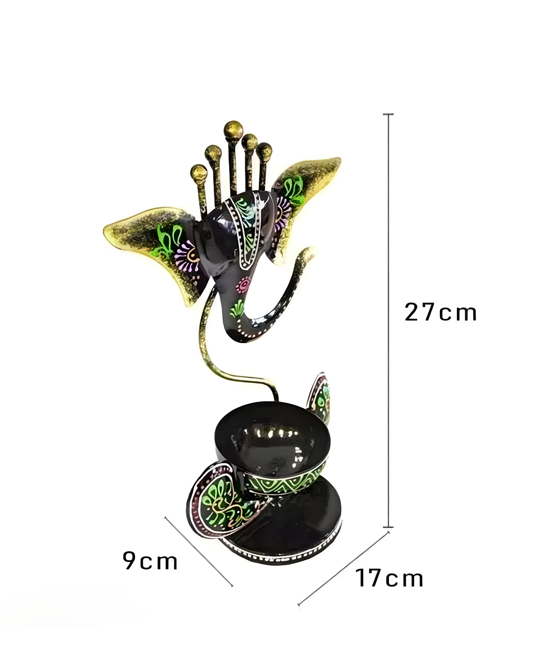 Handicrafy Vinayaka/ Ganesha Ji /Iron Table Decorative showpiece Tealight Candle Holder / Diya Holder / Loban Dhoop / Incense Burner / Ganesha Tea Light Candle Holder for Dewali Decoration, Diwali Gift, Corporate Gift, Table Decor, Pooja Room Decor - ᴘᴜɴᴊᴀʙ ꜰᴜꜱɪᴏɴ