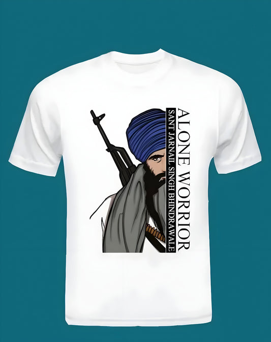 Alone Warrior Sant Jarnail Singh Bhindrawale Premium Trendy Tshirt For Men best quality tshirt for men relaxed breathable easy to wash