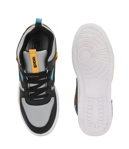PUNJAB FUSION Men's Black Comfortable Lightweight Outdoor Lace Up Classy Running, Walking & Gym Casual Sport Shoes - ᴘᴜɴᴊᴀʙ ꜰᴜꜱɪᴏɴ