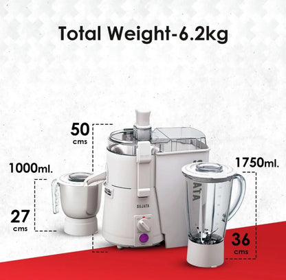 Sujata Powermatic Plus Juicer Mixer Grinder 1000 ml (White) - ᴘᴜɴᴊᴀʙ ꜰᴜꜱɪᴏɴ