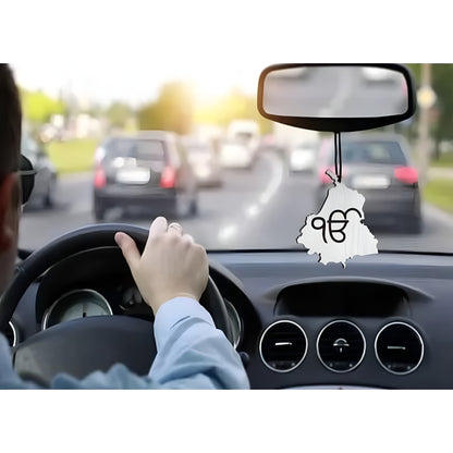 Ik Onkar Punjabi Sikh Car Hanging | Religious Car Accessory - ᴘᴜɴᴊᴀʙ ꜰᴜꜱɪᴏɴ