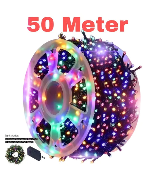 DECORATIVE 50 METER String rice Light with 7 Color Changing modes Multicolour led Bulbs for Diwali, Christmas, Home Decoration.Heavy Duty Copper Led String Light Rice String (Multicolor)