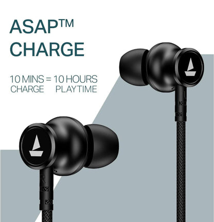BoAt Rockerz 113 (2025 Launch), 40 Hrs Playback etc.Dual Pair, Fast Charge, Enx Tech, Low Latency, Magnetic Buds, Bluetooth Neckband, Wireless with Mic in Ear Earphones (Active Black) - ᴘᴜɴᴊᴀʙ ꜰᴜꜱɪᴏɴ
