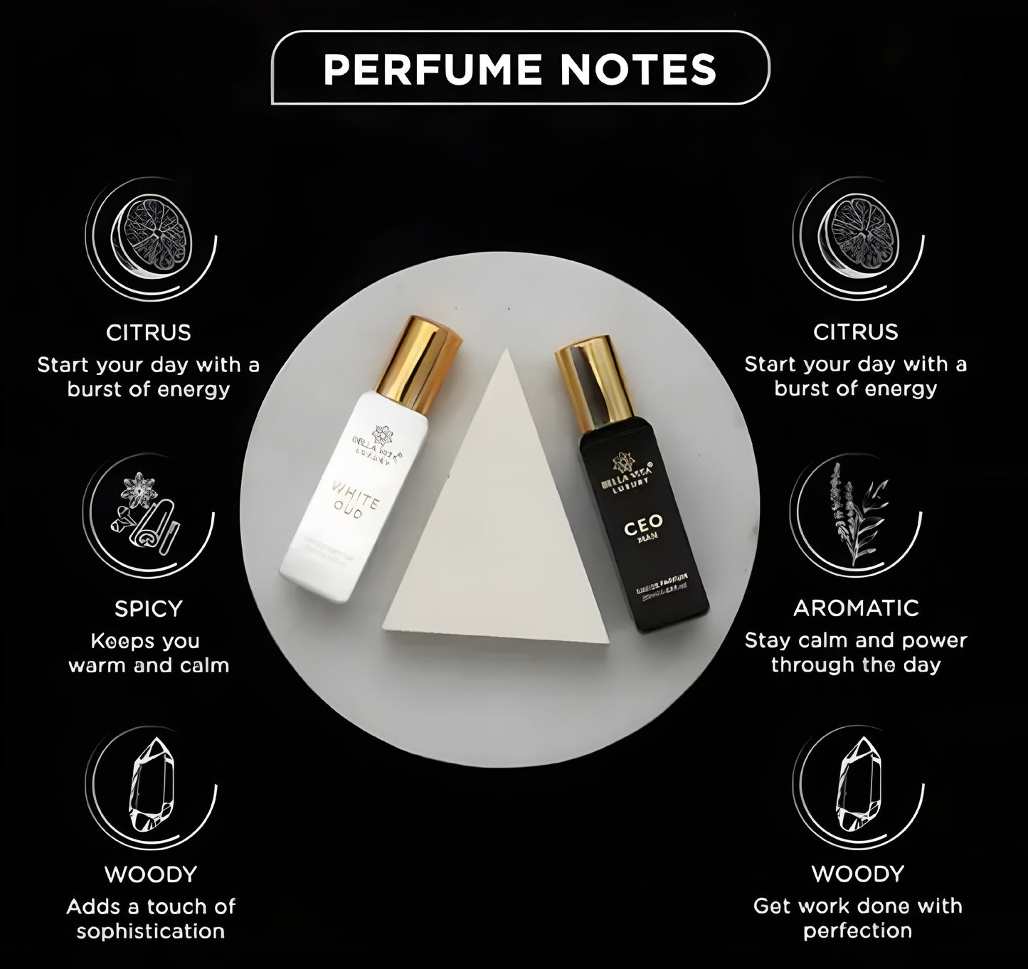 Bella Vita Luxury CEO Man 20 ml + White Oud Unisex 20 ml Perfume Combo Pack for Men and Women (Pack of 2) - ᴘᴜɴᴊᴀʙ ꜰᴜꜱɪᴏɴ