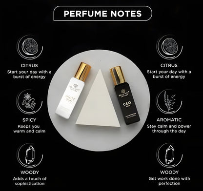 Bella Vita Luxury CEO Man 20 ml + White Oud Unisex 20 ml Perfume Combo Pack for Men and Women (Pack of 2) - ᴘᴜɴᴊᴀʙ ꜰᴜꜱɪᴏɴ