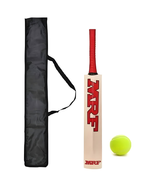 Popular Willow Cricket Bat with Tennis Ball M Size 3 (6-8 Year) with Ball Pack of 1, Wood