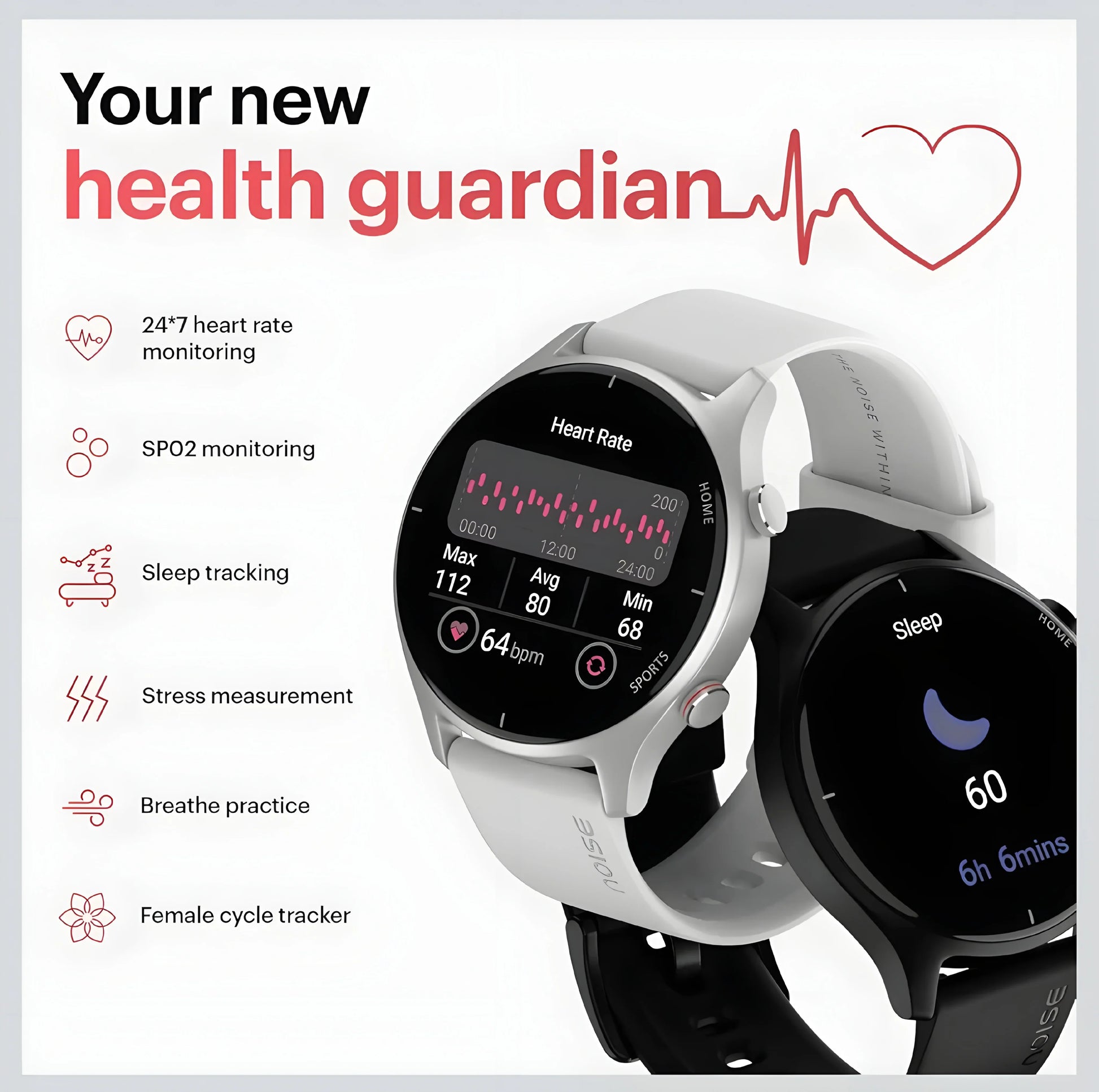 Noise Twist Round dial Smart Watch with Bluetooth Calling, 1.38" TFT Display, up-to 7 Days Battery, 100+ Watch Faces, IP68, Heart Rate Monitor, Sleep Tracking - ᴘᴜɴᴊᴀʙ ꜰᴜꜱɪᴏɴ