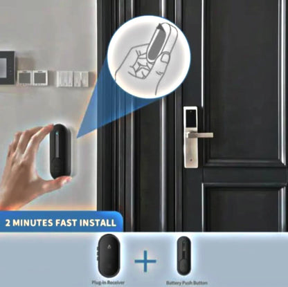 PUNJAB FUSION CHOICE Wireless Doorbell, IP55 Waterproof Mini Door Bells Wall Plug-in Cordless Ring doorbell -1000ft Range, 55 Chimes, 5 Levels Volume, LED Indicator, Battery Operated Door Chime Kit Easy Install, (Black) (BEST PRODUCT ✨) - ᴘᴜɴᴊᴀʙ ꜰᴜꜱɪᴏɴ