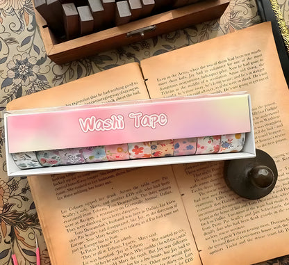 10 Rolls Washi Tape Set, Star and Floral Design Masking Tape 15mm Wide, Nostalgic Style Decor Colorful Tapes for DIY Craft, Bullet Journal, Planners, Scrapbooking - ᴘᴜɴᴊᴀʙ ꜰᴜꜱɪᴏɴ