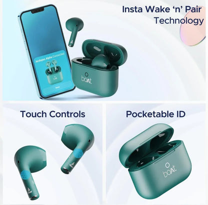 boAt Airdopes Joy, 35Hrs Battery, Fast Charge, IWP Tech, Low Latency, 2Mic ENx, Type-C Port, v5.3 Bluetooth Earbuds, TWS Ear Buds Wireless Earphones with mic(Dark Cyan) - ᴘᴜɴᴊᴀʙ ꜰᴜꜱɪᴏɴ
