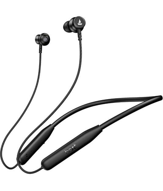 BoAt Rockerz 113 (2025 Launch), 40 Hrs Playback etc.Dual Pair, Fast Charge, Enx Tech, Low Latency, Magnetic Buds, Bluetooth Neckband, Wireless with Mic in Ear Earphones (Active Black) - ᴘᴜɴᴊᴀʙ ꜰᴜꜱɪᴏɴ