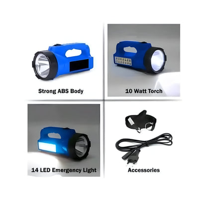 Rechargeable 2 Mode 700 Meter Long Range Waterproof LED Outdoor Flashlight Torch 2200 mAh Battery Torch Rechargeable - ᴘᴜɴᴊᴀʙ ꜰᴜꜱɪᴏɴ