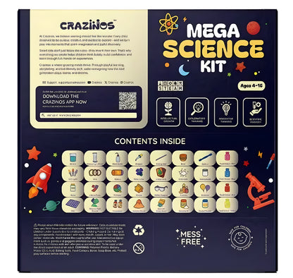 CRAZINOS Mega Science kit | for
3 to 4 Learners | Ages 4 to 16| 200+ Experiments and funfacts - ᴘᴜɴᴊᴀʙ ꜰᴜꜱɪᴏɴ