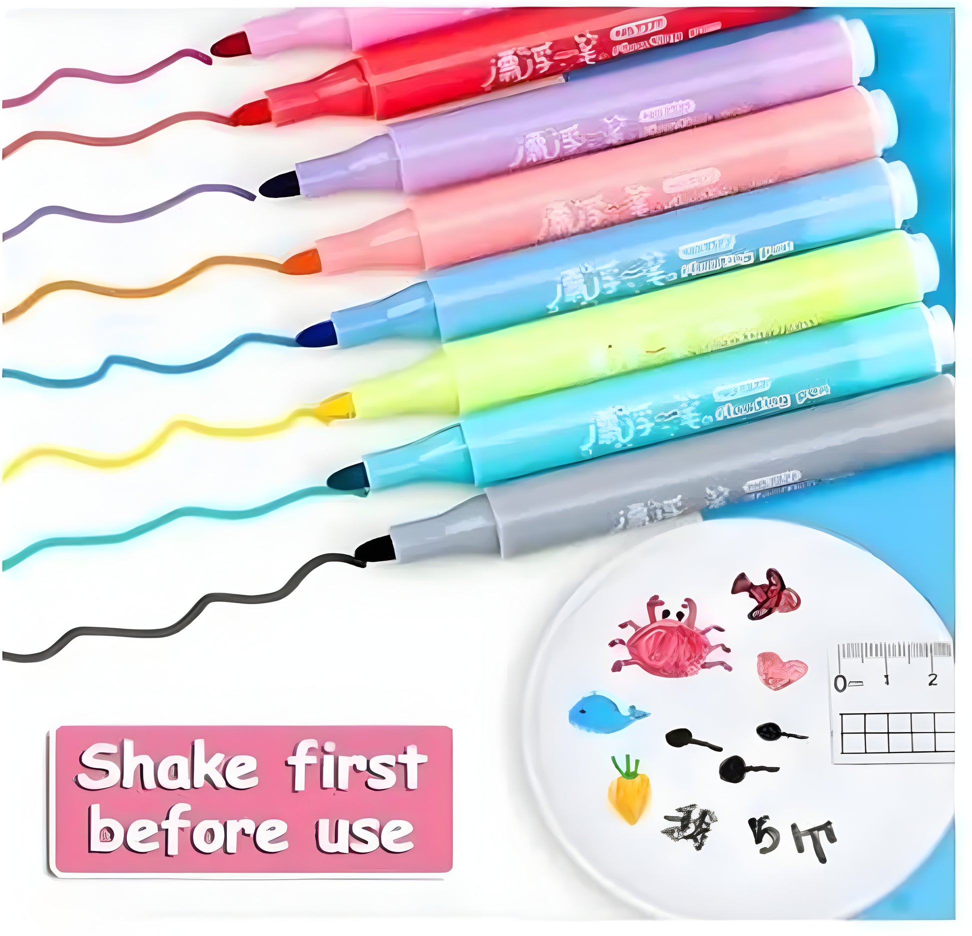 ART RANGER Floating Ink Pen Set, 8 Colors, Water-Based Doodle Markers for Drawing, Coloring & Fun - ᴘᴜɴᴊᴀʙ ꜰᴜꜱɪᴏɴ